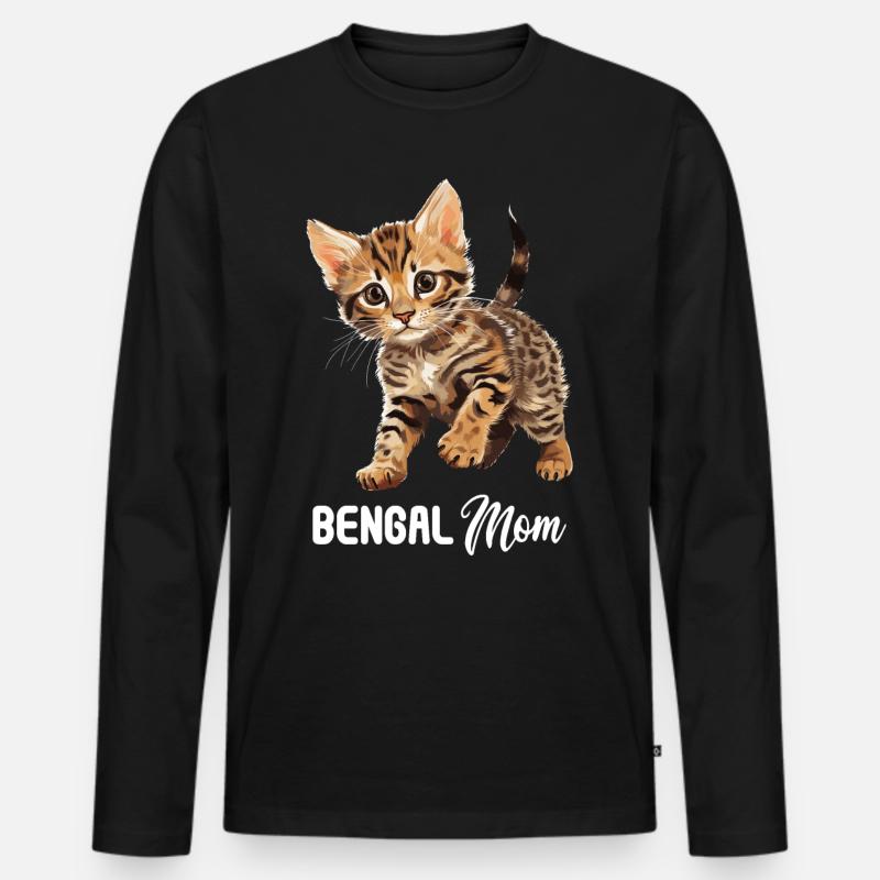 Bengal Cat Bengalkatze - Männer Premium Bio Langarmshirt - Schwarz