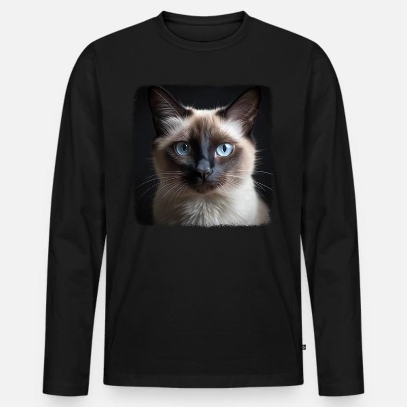 Balinese Cat Balinesenkatze - Männer Premium Bio Langarmshirt - Schwarz