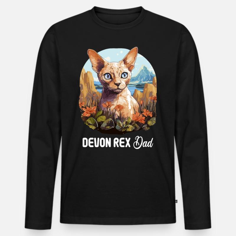 Chaton Devon Rex Chat Devon Rex T-shirt manches longues Premium bio Homme