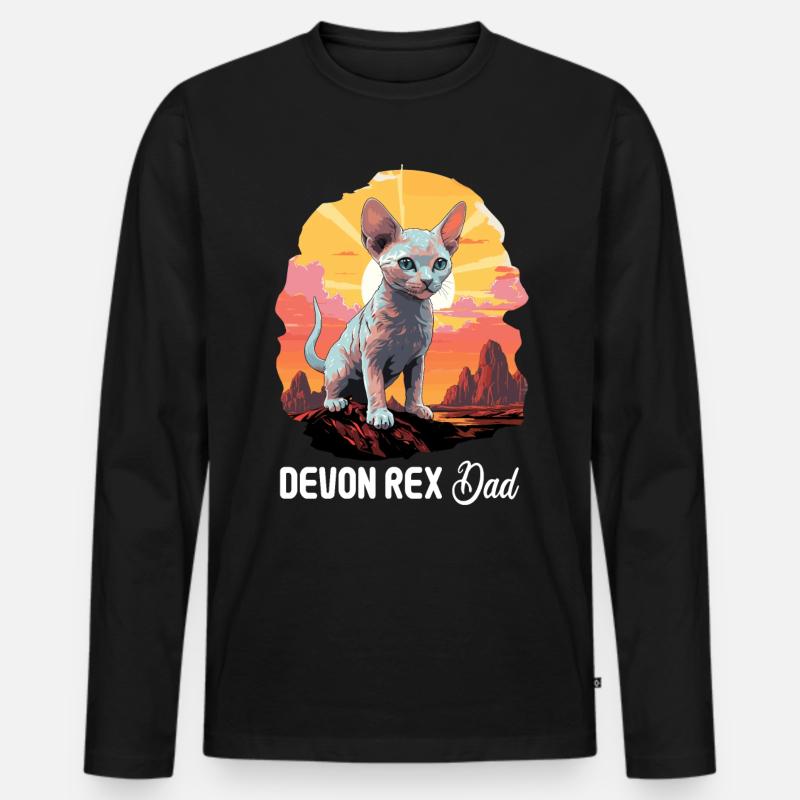 Chaton Devon Rex Chat Devon Rex T-shirt manches longues Premium bio Homme