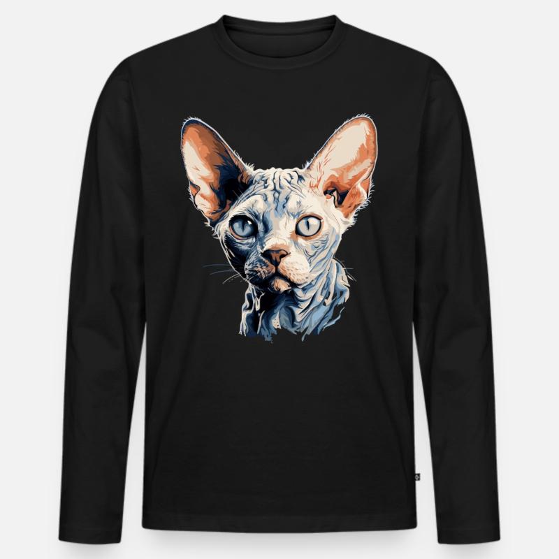 Devon Rex Kätzchen Devon Rex Katze Männer Premium Bio Langarmshirt