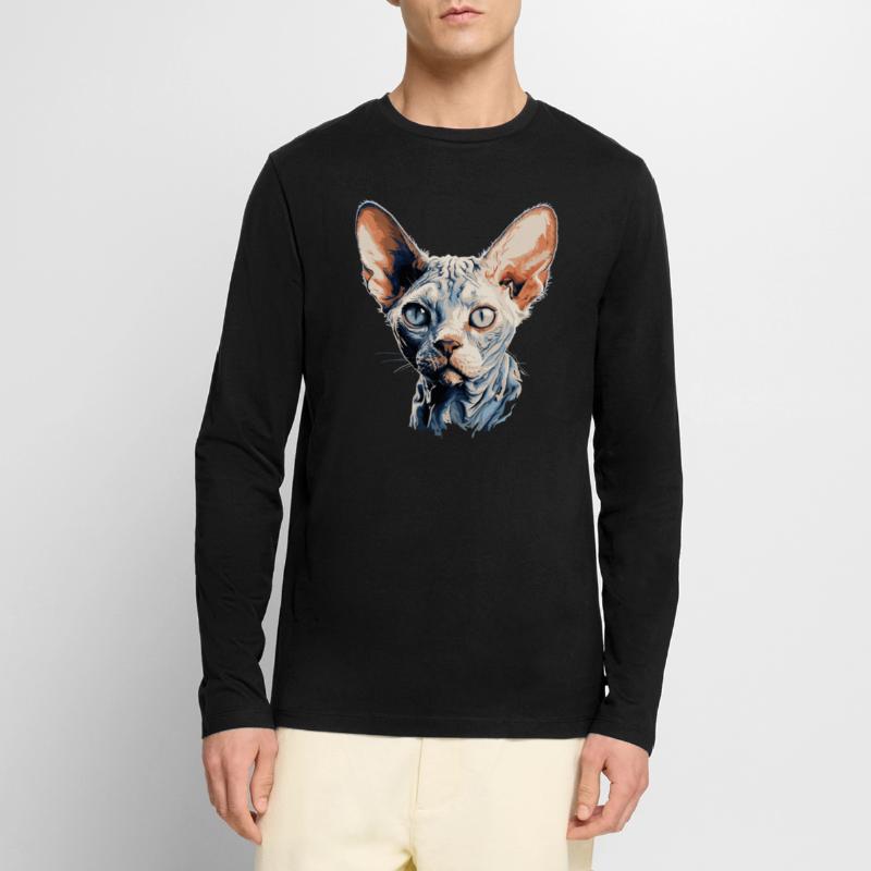 Chaton Devon Rex Chat Devon Rex T-shirt manches longues Premium bio Homme