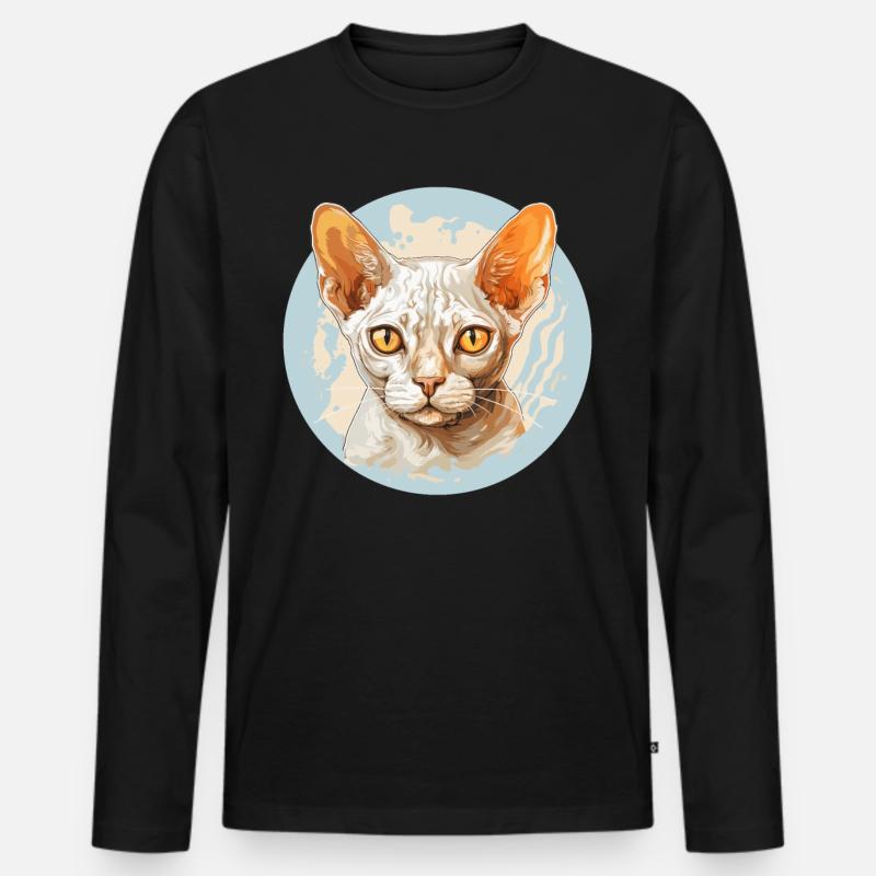 Devon Rex Kätzchen Devon Rex Katze Männer Premium Bio Langarmshirt