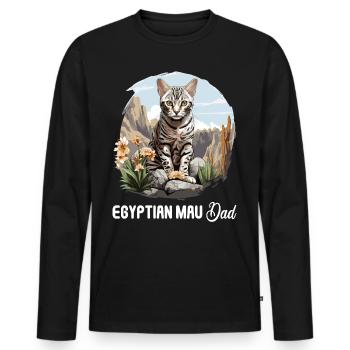 Mau égyptien Chaton Chat égyptien Mau - T-shirt manches longues Premium bio Homme - noir - Devant - Nico (187cm)