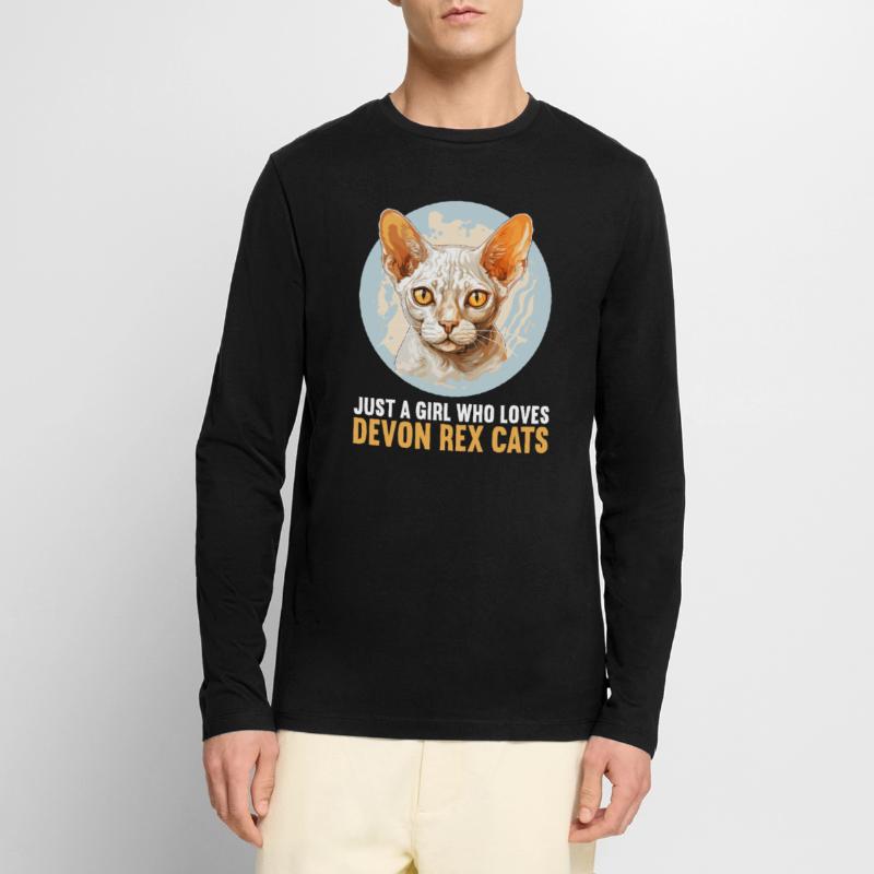 Devon Rex Kätzchen Devon Rex Katze Männer Premium Bio Langarmshirt