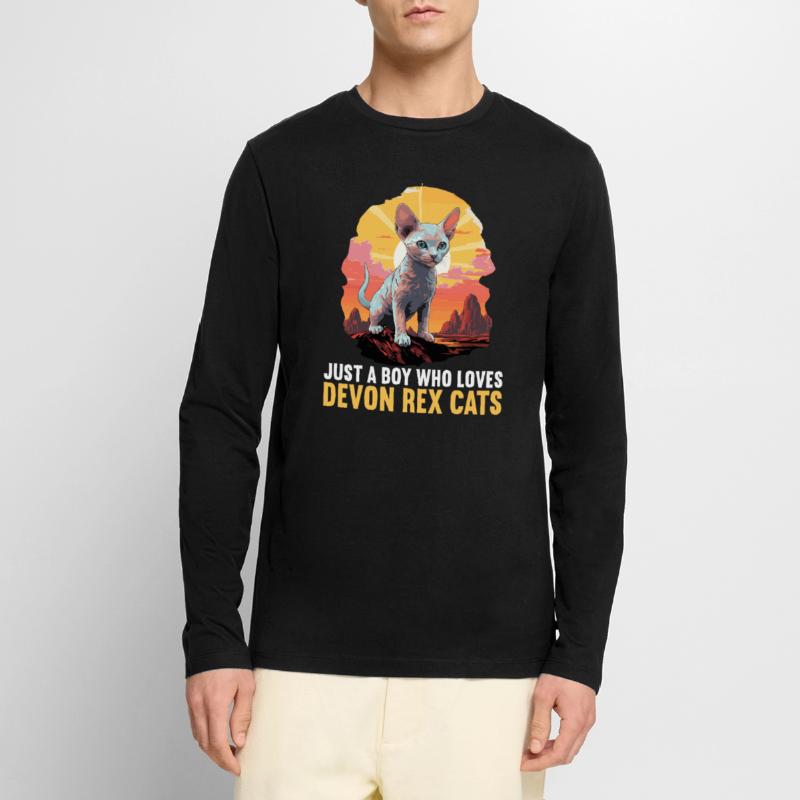 Devon Rex Kätzchen Devon Rex Katze Männer Premium Bio Langarmshirt