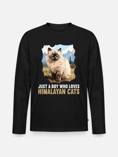 Himalaya kat Colourpoint Katze - Premium økologisk langærmet T-shirt til mænd - sort