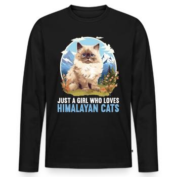Chat de l’Himalaya Colourpoint Katze - T-shirt manches longues Premium bio Homme - noir - Devant - Nico (187cm)