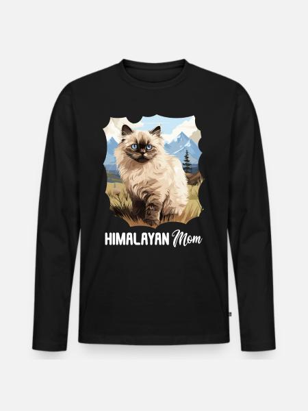 Himalayan Cat Colourpoint Katze - Men's Premium Organic Long Sleeve Shirt - black