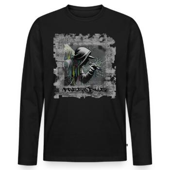 Freestyle - Men's Premium Organic Long Sleeve Shirt - black - Front - Nico (187cm)