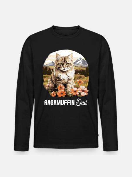 Ragamuffin Kitten Ragamuffin Cat - Men's Premium Organic Long Sleeve Shirt - black