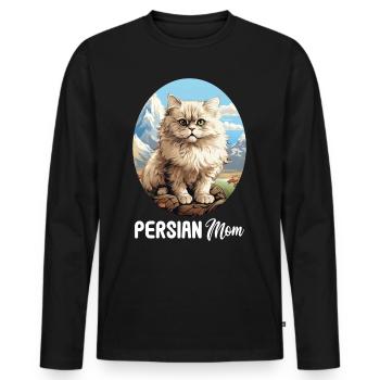 Persian Cat Perserkatze - Men's Premium Organic Long Sleeve Shirt - black - Front - Nico (187cm)