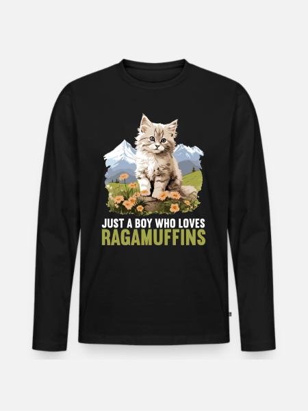 Ragamuffin Kitten Ragamuffin Cat - Men's Premium Organic Long Sleeve Shirt - black