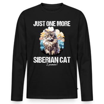 Siberian Cat Sibirische Katze - Männer Premium Bio Langarmshirt - Schwarz - Vorne - Nico (187cm)