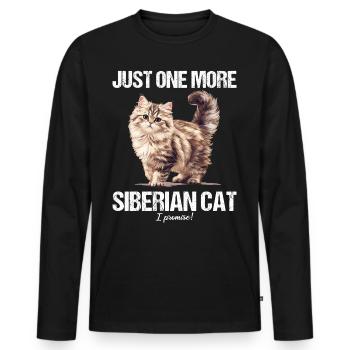 Siberian Cat Sibirische Katze - Männer Premium Bio Langarmshirt - Schwarz - Vorne - Nico (187cm)