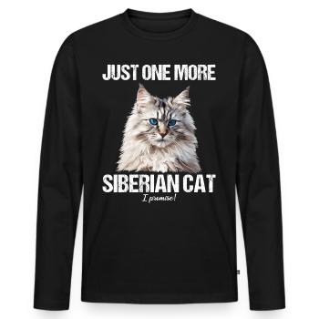 Chat Sibérien Sibirische Katze - T-shirt manches longues Premium bio Homme - noir - Devant - Nico (187cm)
