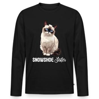 Chaton raquette Chat raquette - T-shirt manches longues Premium bio Homme - noir - Devant - Nico (187cm)