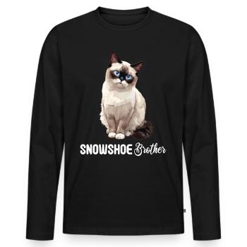 Chaton raquette Chat raquette - T-shirt manches longues Premium bio Homme - noir - Devant - Nico (187cm)