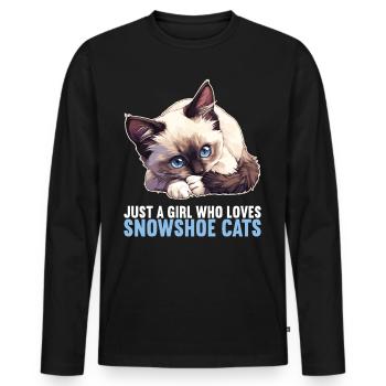 Chaton raquette Chat raquette - T-shirt manches longues Premium bio Homme - noir - Devant - Nico (187cm)