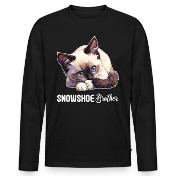 Chaton raquette Chat raquette - T-shirt manches longues Premium bio Homme - noir - Devant - Nico (187cm)