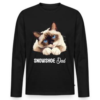 Chaton raquette Chat raquette - T-shirt manches longues Premium bio Homme - noir - Devant - Nico (187cm)