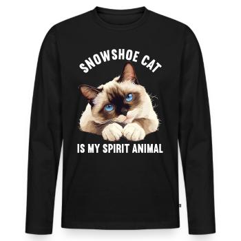 Chaton raquette Chat raquette - T-shirt manches longues Premium bio Homme - noir - Devant - Nico (187cm)