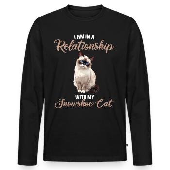 Chaton raquette Chat raquette - T-shirt manches longues Premium bio Homme - noir - Devant - Nico (187cm)