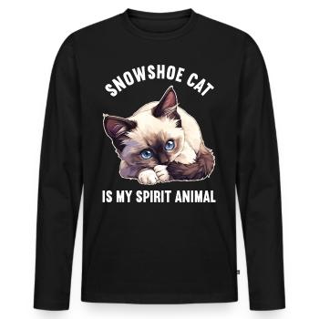 Chaton raquette Chat raquette - T-shirt manches longues Premium bio Homme - noir - Devant - Nico (187cm)