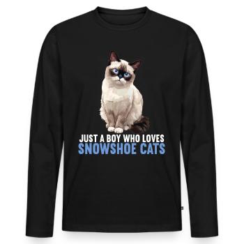 Chaton raquette Chat raquette - T-shirt manches longues Premium bio Homme - noir - Devant - Nico (187cm)