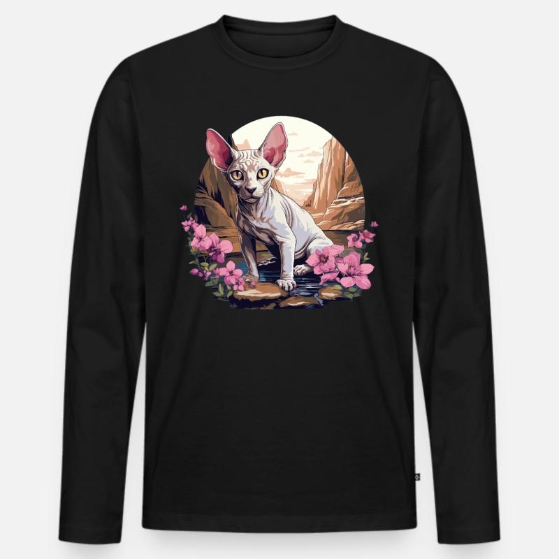 Sphynx Kätzchen Sphynx Katze - Männer Premium Bio Langarmshirt - Schwarz