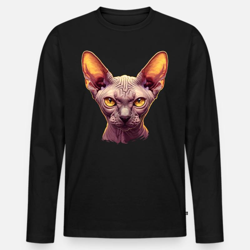 Sphynx Kätzchen Sphynx Katze - Männer Premium Bio Langarmshirt - Schwarz
