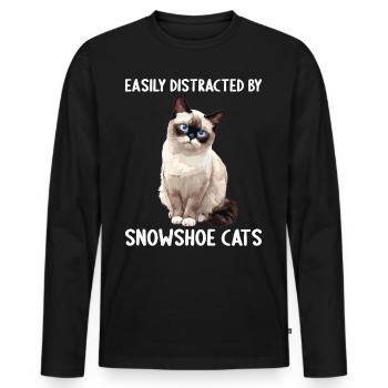 Chaton raquette Chat raquette - T-shirt manches longues Premium bio Homme - noir - Devant - Nico (187cm)