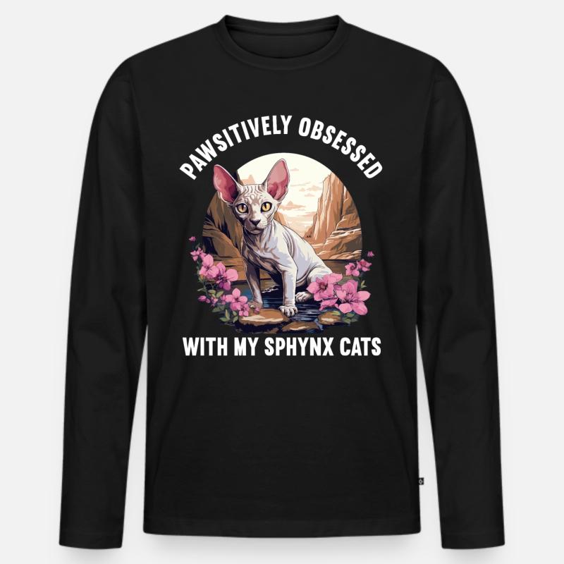 Sphynx Kätzchen Sphynx Katze - Männer Premium Bio Langarmshirt - Schwarz
