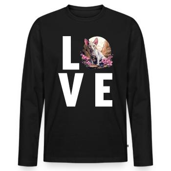 Sphynx Kätzchen Sphynx Katze - Männer Premium Bio Langarmshirt - Schwarz - Vorne - Nico (187cm)