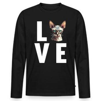 Sphynx Kitten Sphynx Cat - Men's Premium Organic Long Sleeve Shirt - black - Front - Nico (187cm)