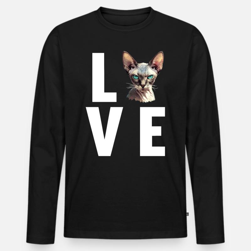 Sphynx Kätzchen Sphynx Katze - Männer Premium Bio Langarmshirt - Schwarz