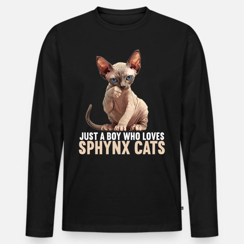 Sphynx Kätzchen Sphynx Katze - Männer Premium Bio Langarmshirt - Schwarz