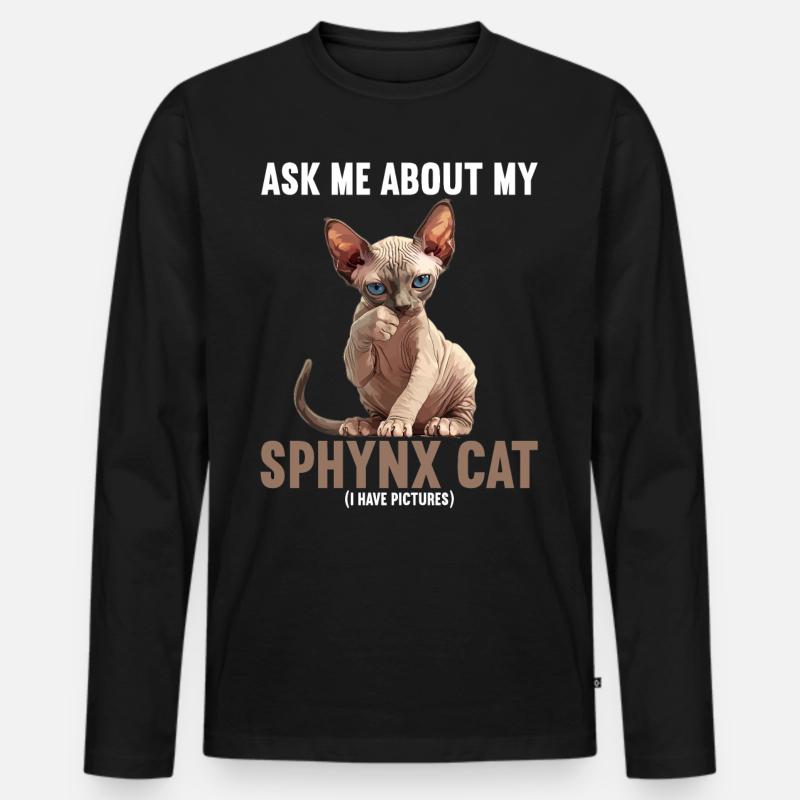 Sphynx Kätzchen Sphynx Katze - Männer Premium Bio Langarmshirt - Schwarz