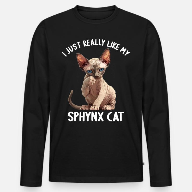 Sphynx Kätzchen Sphynx Katze - Männer Premium Bio Langarmshirt - Schwarz