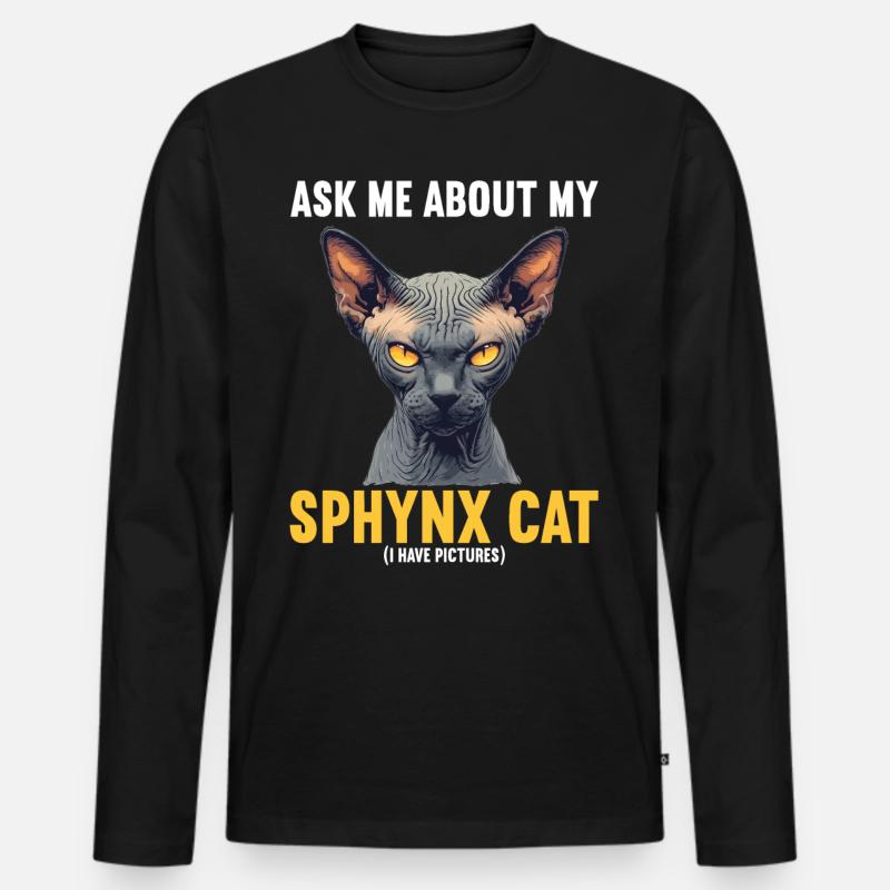 Sphynx Kätzchen Sphynx Katze - Männer Premium Bio Langarmshirt - Schwarz