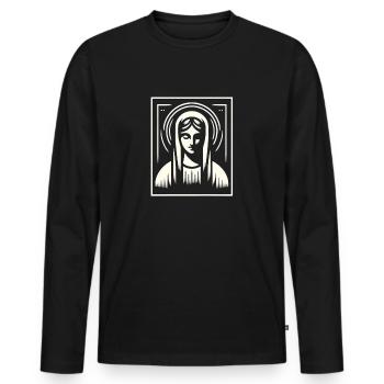 Modern Madonna - Men's Premium Organic Long Sleeve Shirt - black - Front - Nico (187cm)