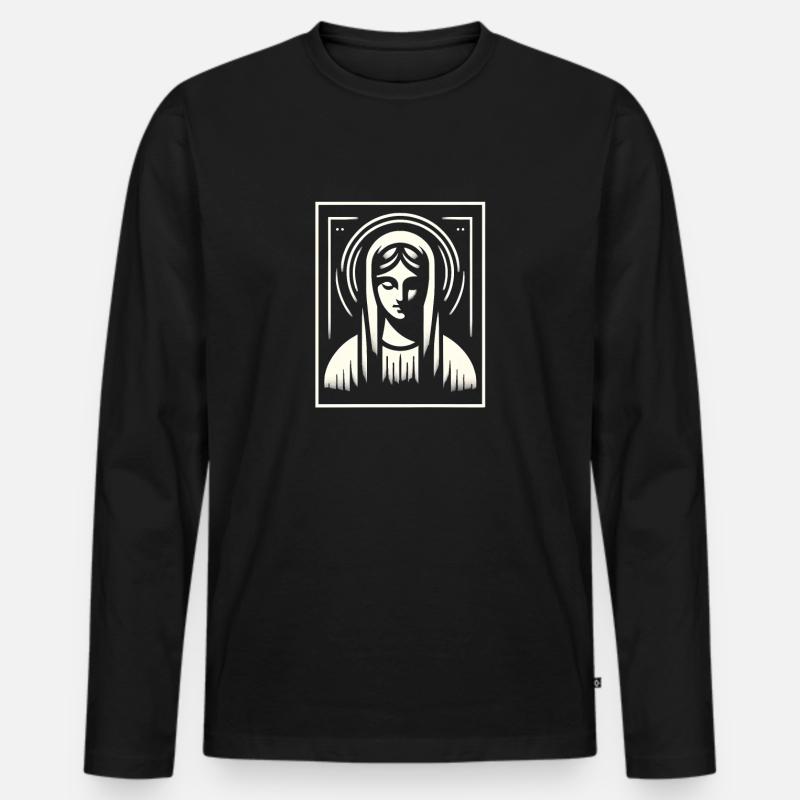 Moderne Madonna - Männer Premium Bio Langarmshirt - Schwarz