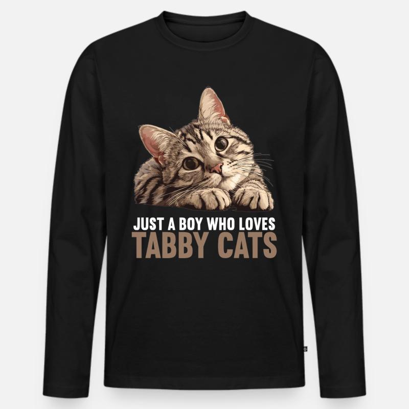 Tabby Kätzchen Tabby Katze - Männer Premium Bio Langarmshirt - Schwarz
