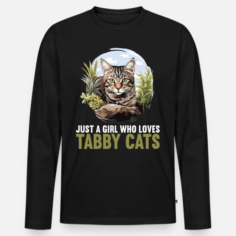 Tabby Kätzchen Tabby Katze - Männer Premium Bio Langarmshirt - Schwarz