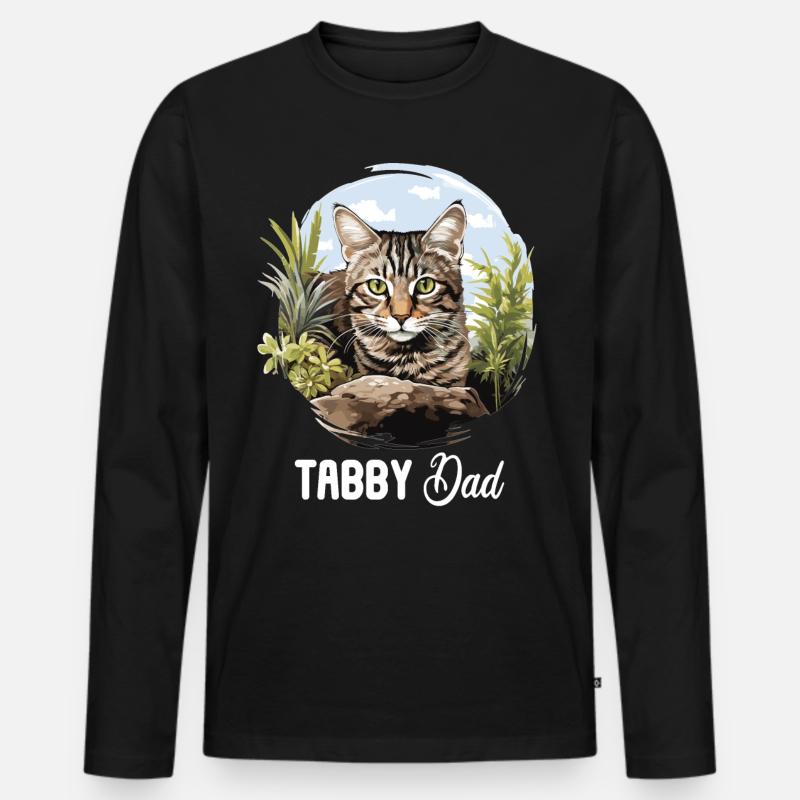 Tabby Kätzchen Tabby Katze - Männer Premium Bio Langarmshirt - Schwarz