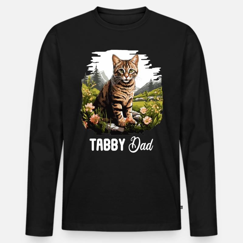 Tabby Kätzchen Tabby Katze - Männer Premium Bio Langarmshirt - Schwarz