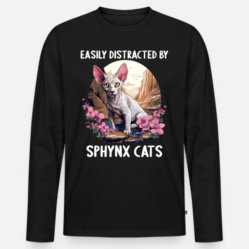 Sphynx Kitten Sphynx Cat - Men's Premium Organic Long Sleeve Shirt - black