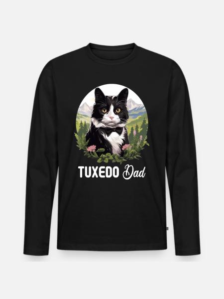 Tuxedo Kitten Tuxedo Cat - Men's Premium Organic Long Sleeve Shirt - black