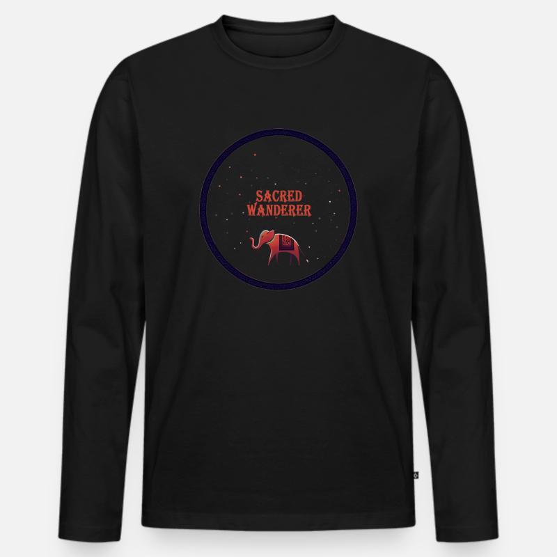 Heilige Elefanten-Odyssee - Männer Premium Bio Langarmshirt - Schwarz