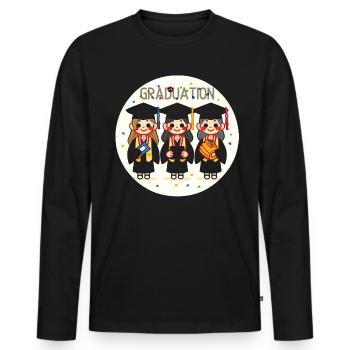 Graduation Joyful Trio - Men's Premium Organic Long Sleeve Shirt - black - Front - Nico (187cm)